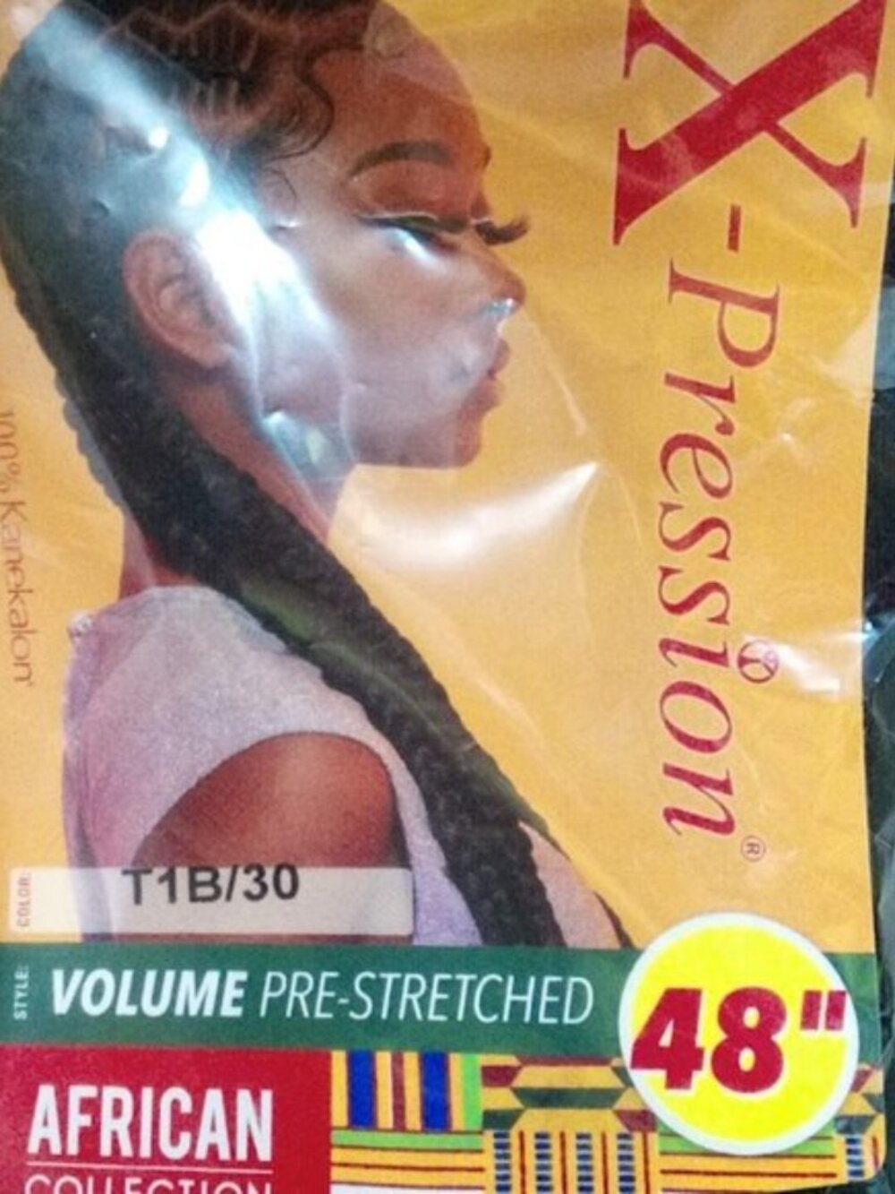 X-Pression 48" Kanekalon Braiding Hair –Off Black Mixed With Light Auburn #1B/30